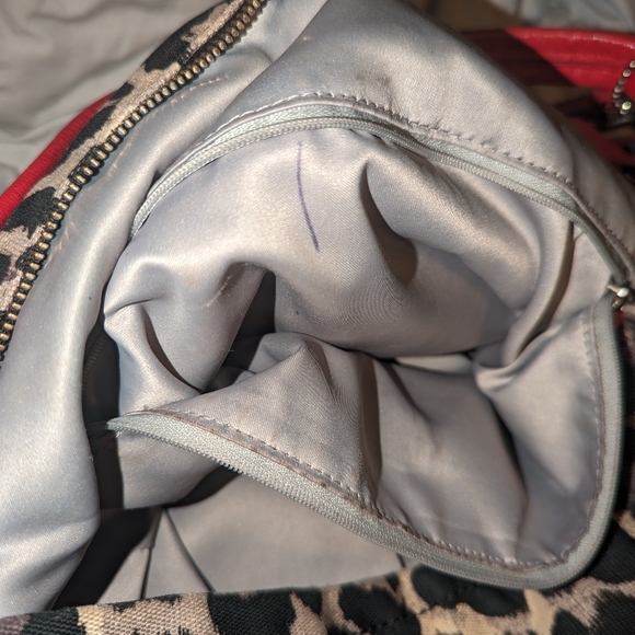 Coach bag red and leopard print with matching wallet - Picture 4 of 16